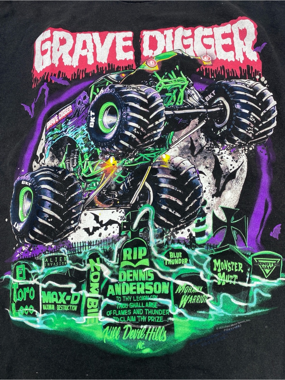 VTG Vintage 2000 Grave Digger Monster Jam Truck Graphic Tee Youth L - Picture 2 of 4